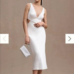 SACHIN & BABI SIERRA V-NECK SATIN MIDI DRESS